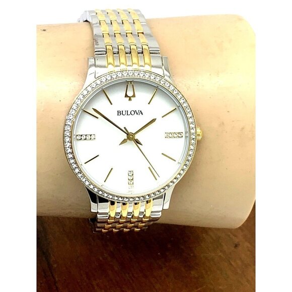 Bulova Women's Watch 98X118 Quartz Mother of Pearl Dial Two Tone Steel 3… - Picture 10 of 13